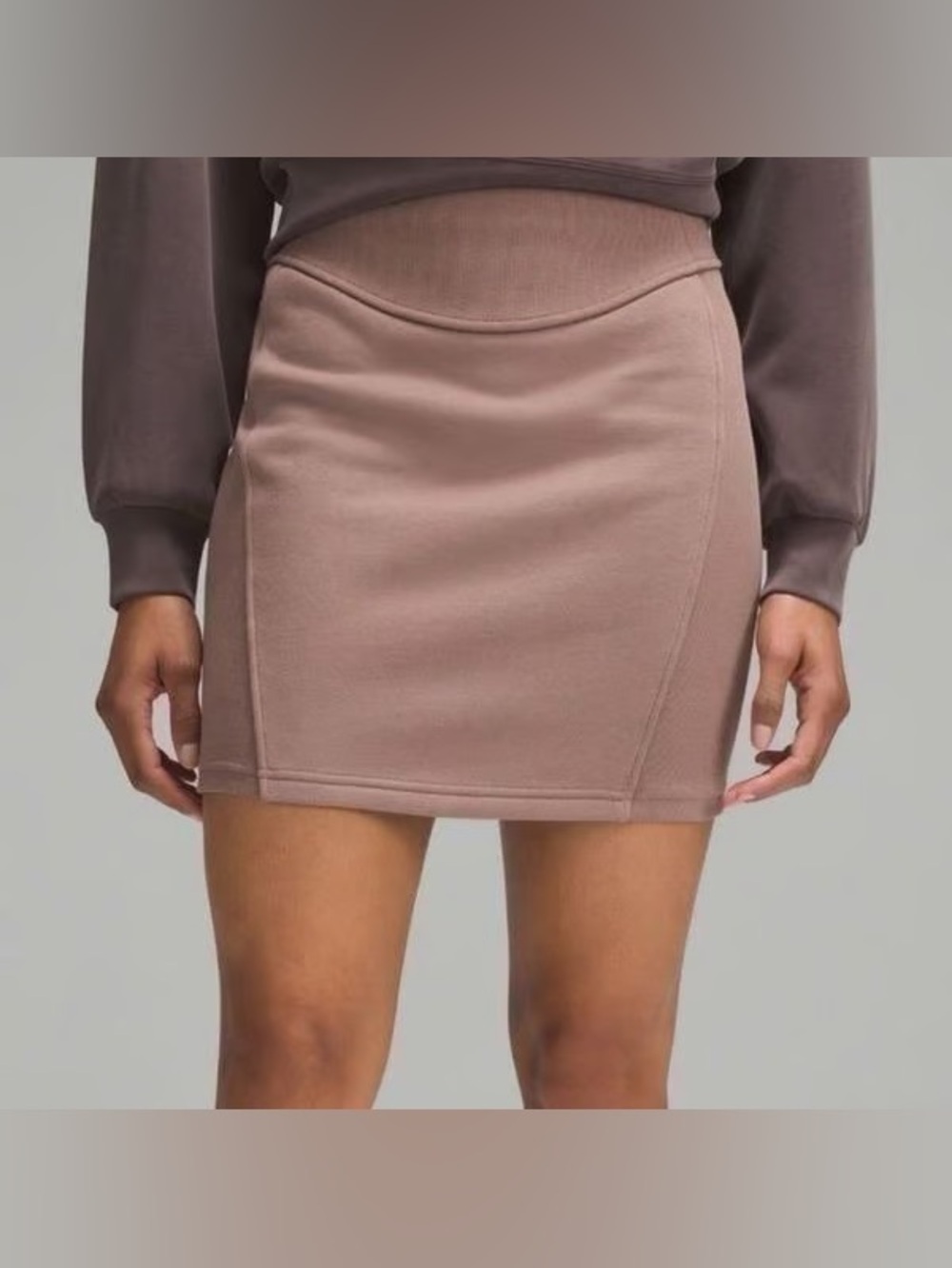 Scuba High-Rise Mini Skirt in Taupetastic